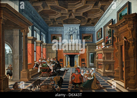 Intérieur avec une compagnie 1622 Bartholomeus van Bassen et Esaias van de Velde Néerlandais Pays-Bas Banque D'Images