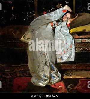 Fille en kimono blanc 1894 George Hendrik Breitner 1857 - 1923 Pays-Bas Néerlandais Banque D'Images