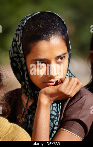 Portrait de jeune fille femme de l'Inde, Rajasthan, Inde Banque D'Images