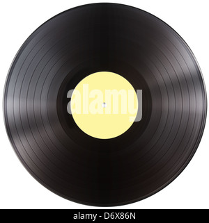 Disque vinyl record with clipping path isolés inclus Banque D'Images