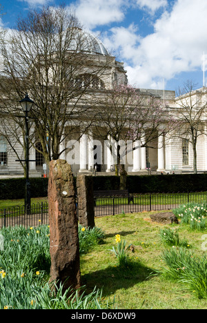 Musée National du Pays de Galles de la Gorsedd Gardens, Cathays Park, Cardiff, Pays de Galles. Banque D'Images