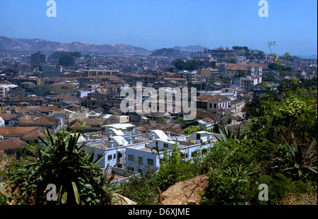 Vue panoramique vieux bâtiments coloniaux portugais à Macao Banque D'Images