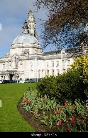 L'hôtel de ville de Cardiff cathays park Cardiff Banque D'Images