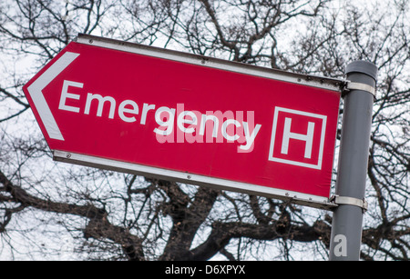 Panneau d'urgence de l'hôpital Banque D'Images