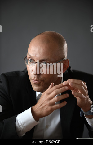 Berlin, Allemagne, Joerg Asmussen, Directeur de la BCE, dans une interview du SPD Banque D'Images