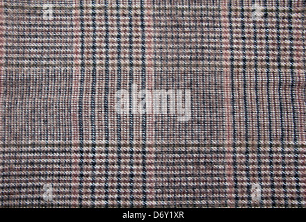 Plaid cachemire texture, gris, brun, de la laine, Close up Banque D'Images
