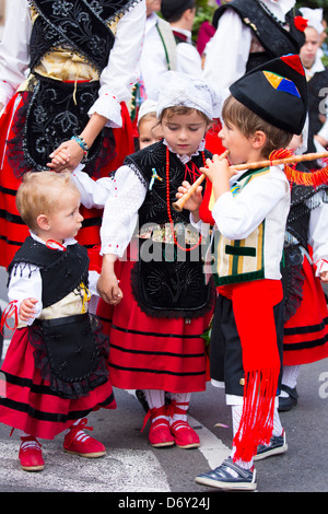 Fiesta traditionnelle à Villaviciosa dans les Asturies, dans le Nord de l'Espagne Banque D'Images