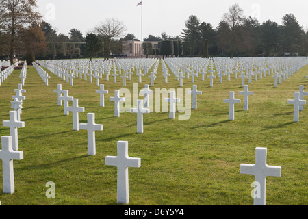 Cimetière américain de la seconde guerre mondiale (1939-1945), dans Coleville-Sur-Mer, Normandie France Banque D'Images