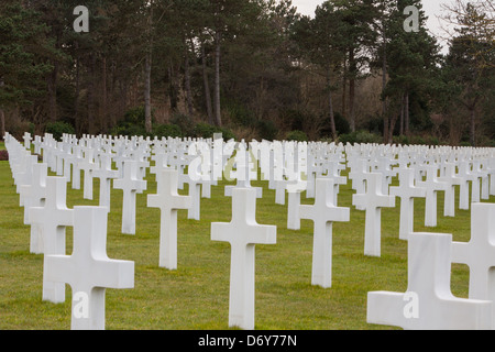 Cimetière américain de la seconde guerre mondiale (1939-1945), dans Coleville-Sur-Mer, Normandie France Banque D'Images