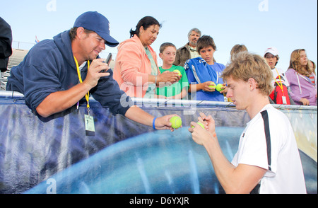 Kevin Anderson bat Marinko Bey à l'Delray Beach International Tennis Championships Delray Beach, Floride - Banque D'Images