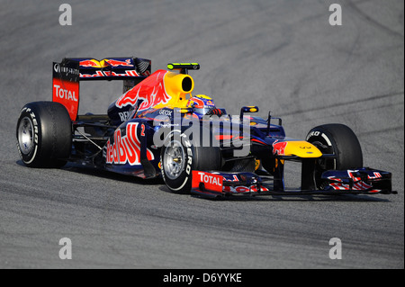 Mark Webber, Amérique, Australie, le Team Red Bull F1 - Formule 1 - Tests - Montmelo Circuit de Catalogne - Barcelone, Espagne Banque D'Images