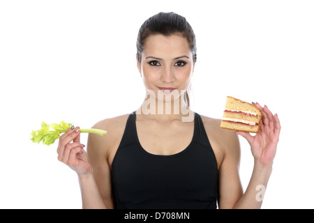 Parution du modèle. woman holding cake et le céleri Banque D'Images