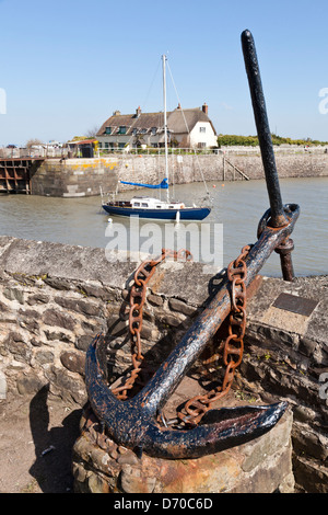 Porlock Weir - un petit port sur la côte de l'Exmoor le Canal de Bristol, UK Somerset Banque D'Images