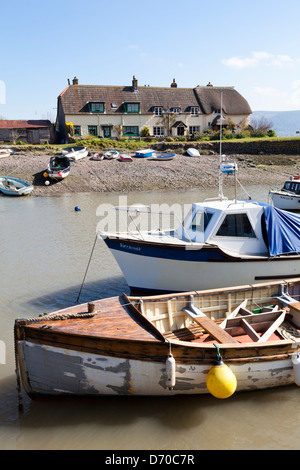 Porlock Weir - un petit port sur la côte de l'Exmoor le Canal de Bristol, UK Somerset Banque D'Images