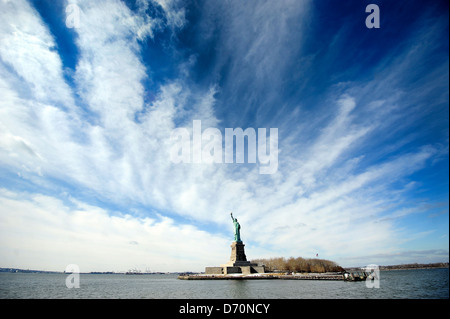 Une vue panoramique de la Statue de la Liberté à New York, États-Unis d'Amérique. Banque D'Images