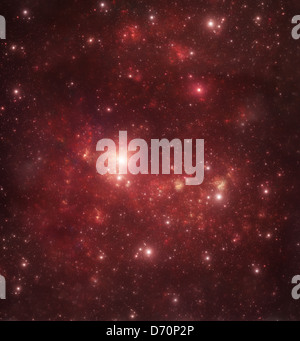 Fond galaxy rouge Banque D'Images