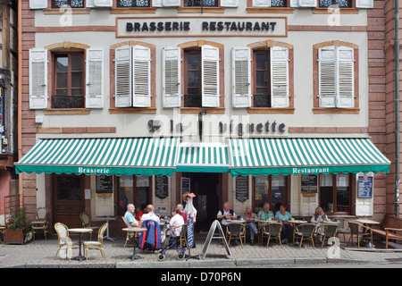 Wissembourg, France, Brasserie Restaurant A la viguette à Wissembourg Banque D'Images