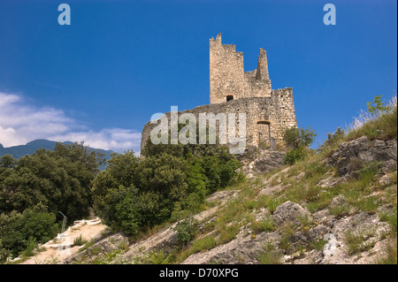 Europe Italie Trentin-Haut-Adige Arco le château tour Renghera Banque D'Images