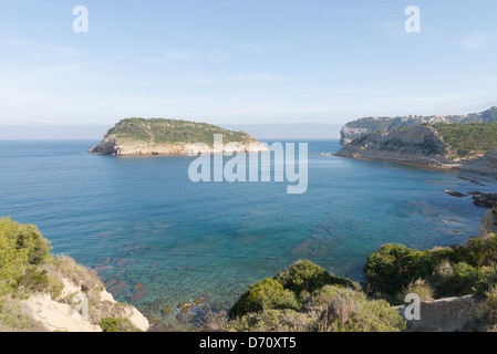 Littoral idyllique Javea, Costa Blanca, Alicante, Espagne Banque D'Images