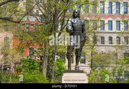 Gerard Peter Stuyvesant Stuyvesant dans Statue Square à New York City Banque D'Images