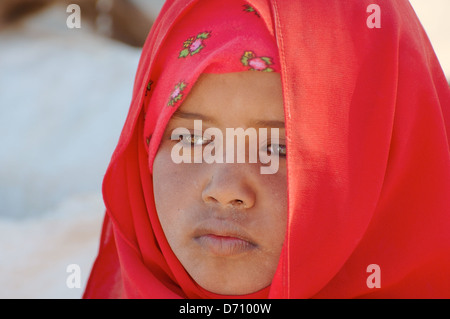 Portrait d'un Bédouin girl, Hurghada, Egypte, Afrique du Sud Banque D'Images