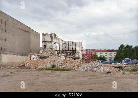 Berlin, Allemagne, ruines de l'usine et de gravats sur le terrain de l'usine démolie Freudenberg Banque D'Images