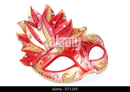 Masque Rose isolé sur fond blanc. Banque D'Images