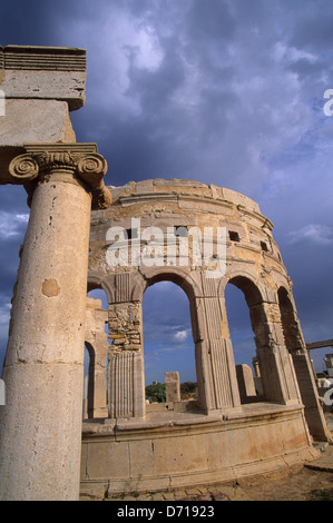 La Libye, près de Tripoli, Leptis Magna, Marché Banque D'Images