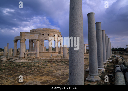 La Libye, près de Tripoli, Leptis Magna, Marché Banque D'Images