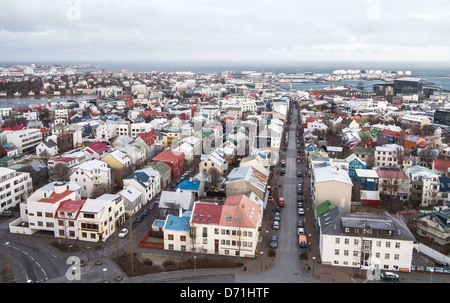 Vue sur le centre de Reykjavik Banque D'Images