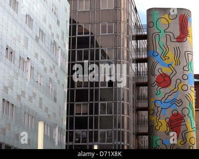 Keith Haring fresco, Neker-Enfants Malades Hospital,Université de Paris,France,premier hôpital pédiatrique dans le monde Banque D'Images