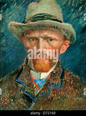 Self Portrait avec un chapeau de feutre gris 1887 Vincent van Gogh 1853 - 1890 Pays-Bas Néerlandais Banque D'Images