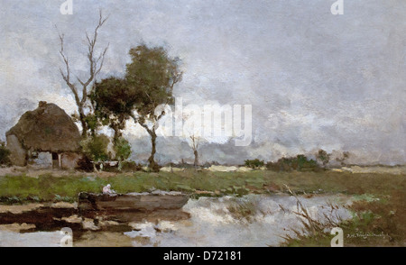 Paysage d'automne 1875 - 1903 Johan Hendrik Weissenbruch 1824 - 1903 Pays-Bas Néerlandais Banque D'Images