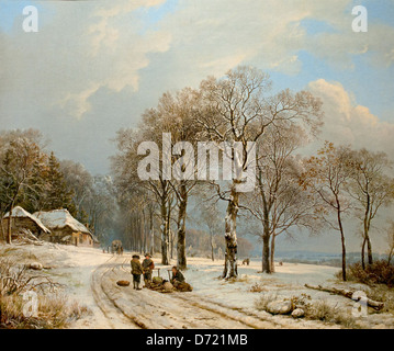 Paysage d'hiver 1835 Jean Clouet Néerlandais Pays-Bas 1803-1862 Banque D'Images