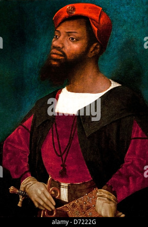 Portrait de l'homme africain ( Christophle le more ) 1525 Jan Jansz. Mostaert Haarlem 1475-1555/56 pays-Bas ( le seul portrait connu d'un m noir Banque D'Images