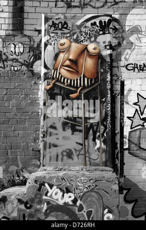 L'art de rue, graffiti, Pomona, quais Salford Quays, Old Trafford, Manchester, UK Banque D'Images