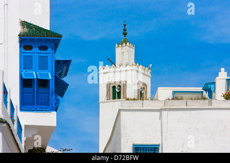 Maison traditionnelle à Sidi Bou Said, Tunis, Tunisie Banque D'Images