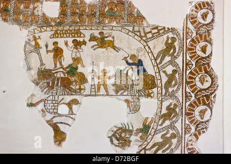 Dans la mosaïque du Musée national du Bardo, Tunis, Tunisie Banque D'Images