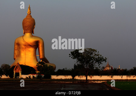 Statue du Grand Bouddha de Wat Muang, à Lop Buri en Thaïlande Banque D'Images