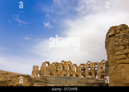 L'amphithéâtre romain, le troisième plus grand au monde, El Jem, Tunisie Banque D'Images