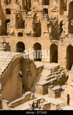 L'amphithéâtre romain, le troisième plus grand au monde, El Jem, Tunisie Banque D'Images