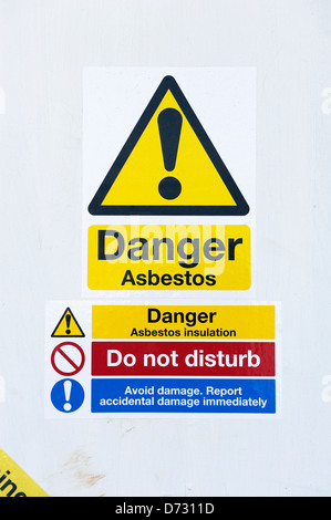 L'amiante Danger sign england uk Banque D'Images