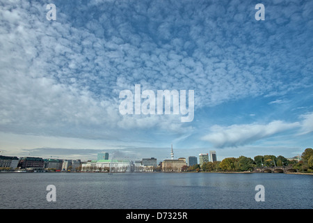 Hambourg, Allemagne, vue sur l'Alster Banque D'Images