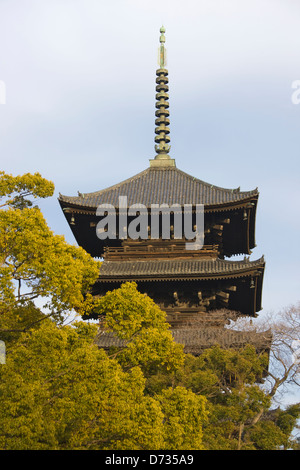 Dans la pagode Temple Tō-ji, Kyoto, Japon Banque D'Images