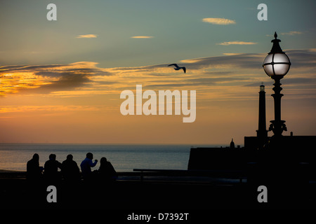 Front de mer de Margate Kent England UK Créatif Coucher du Soleil Banque D'Images