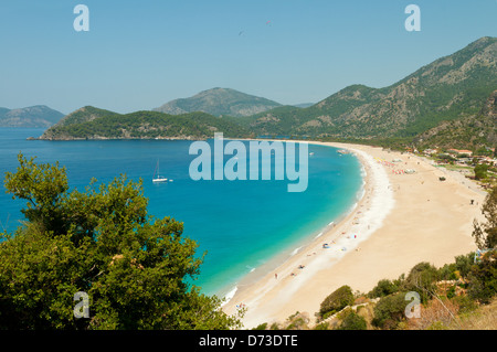 La plage d''Oludeniz, près de Fethiye, Turquie Banque D'Images