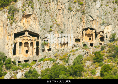 Tombes des rois à Dalyan, Turquie, Banque D'Images