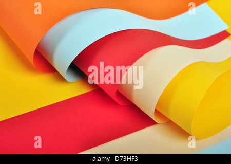 Macro image de panneaux colorés feuilles de papier Banque D'Images