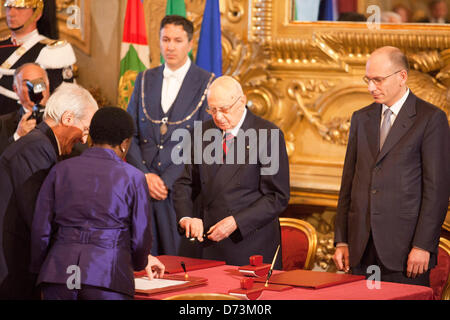 28 avril 2013, Rome, Italie. Prestation de serment du nouveau gouvernement italien du cabinet. Alamy Live News. Banque D'Images