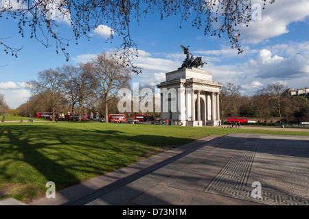 Wellington Arch, Hyde Park Corner, London, England, UK Banque D'Images